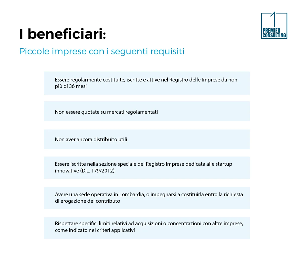 Bando Sviluppo Tecnologico delle Startup Innovative: i beneficiari - Premier Consulting